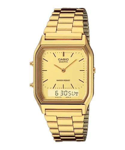 Casio vintage analógico-digital dorado