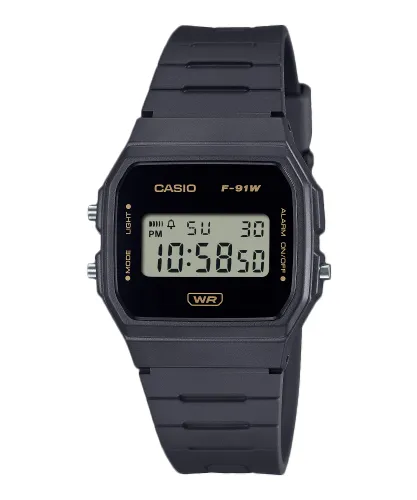 Casio azul oscuro con anillo exterior metálico